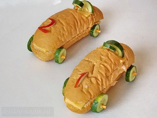 Интересные бутерброды для детей «Автомобили»