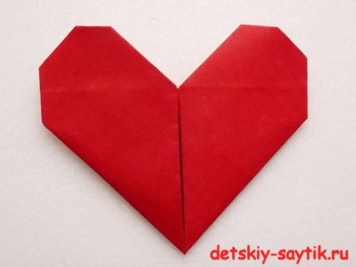 сердечко из бумаги оригами