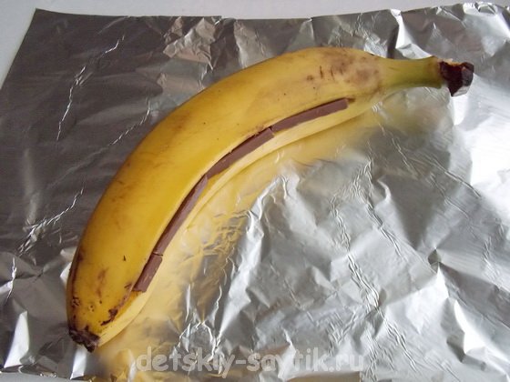 готовим банан с шоколадом