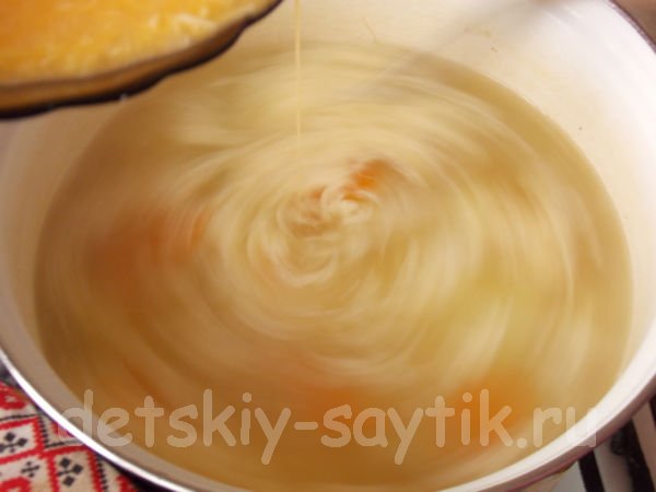 рецепт супа с яйцом и сыром